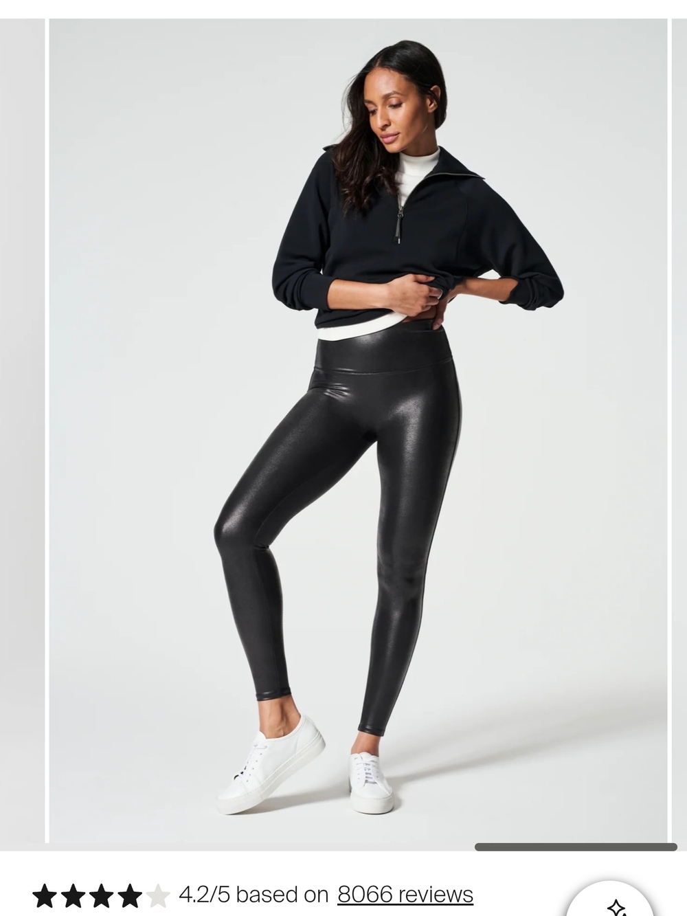 Spanx Liquid Faux Leather Black High-Waist Leggings NWT size 2x